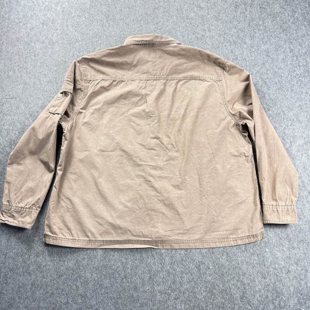 H&M Men's Utility Shirt Size 3XL Tan Khaki Military Button Down Workwear - Picture 7 of 13